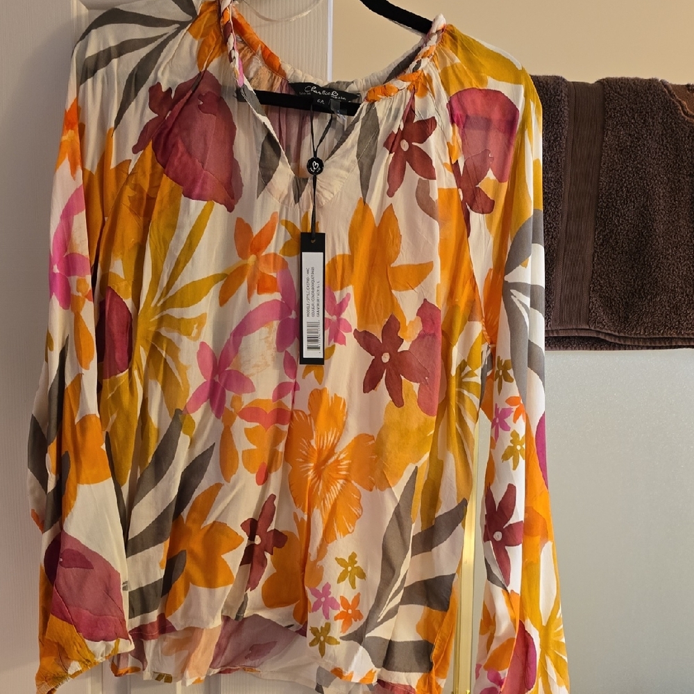 Charlie B Vibrant Floral Blouse